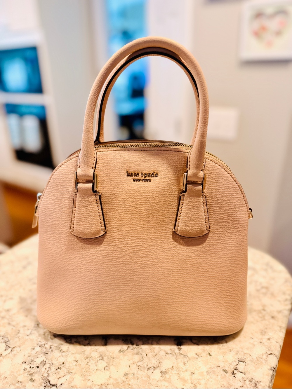 kate spade Nude Blush Dome Satchel with detachable shoulder strap